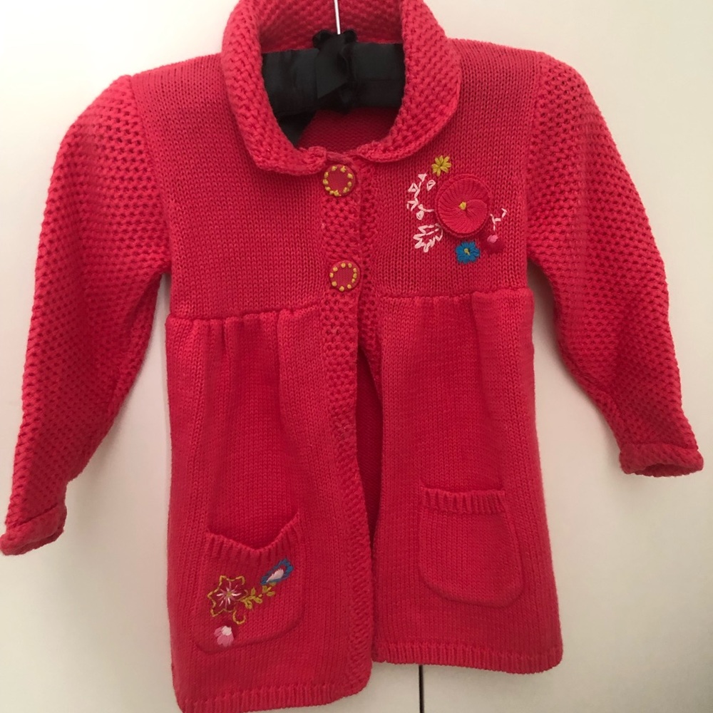 Mamas and papas 18mths-2yrs pink wool cardigan